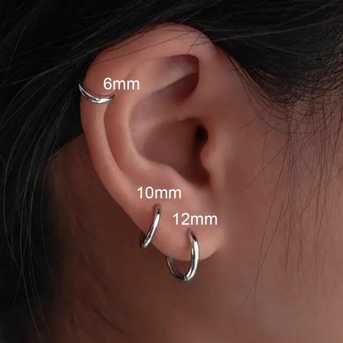 Elegant 6mm Hypoallergenic Small Hoop Earrings – Perfect for Cartilage and Lobe