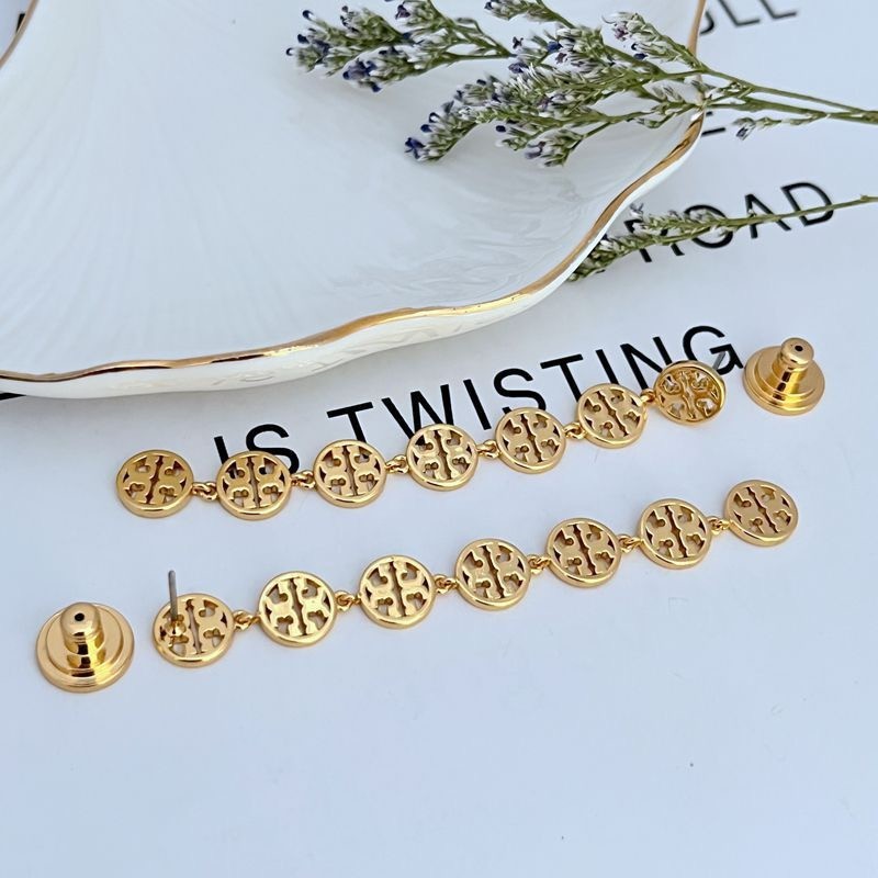 New Burch Lady Earrings long Chain with Double T Logo Classic Size:7.5*0.8cm