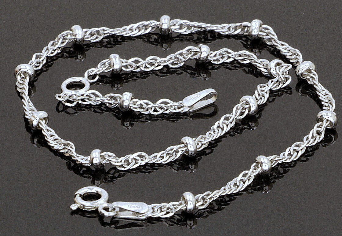 925 Silver Ankle Bracelet L-9.”+1″ext W- 3mm / 3.1 gr #1623