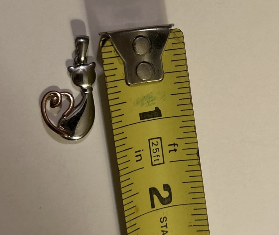 JCM Hallmark Stainless Steel Two Tone Kitty Cat Pendant