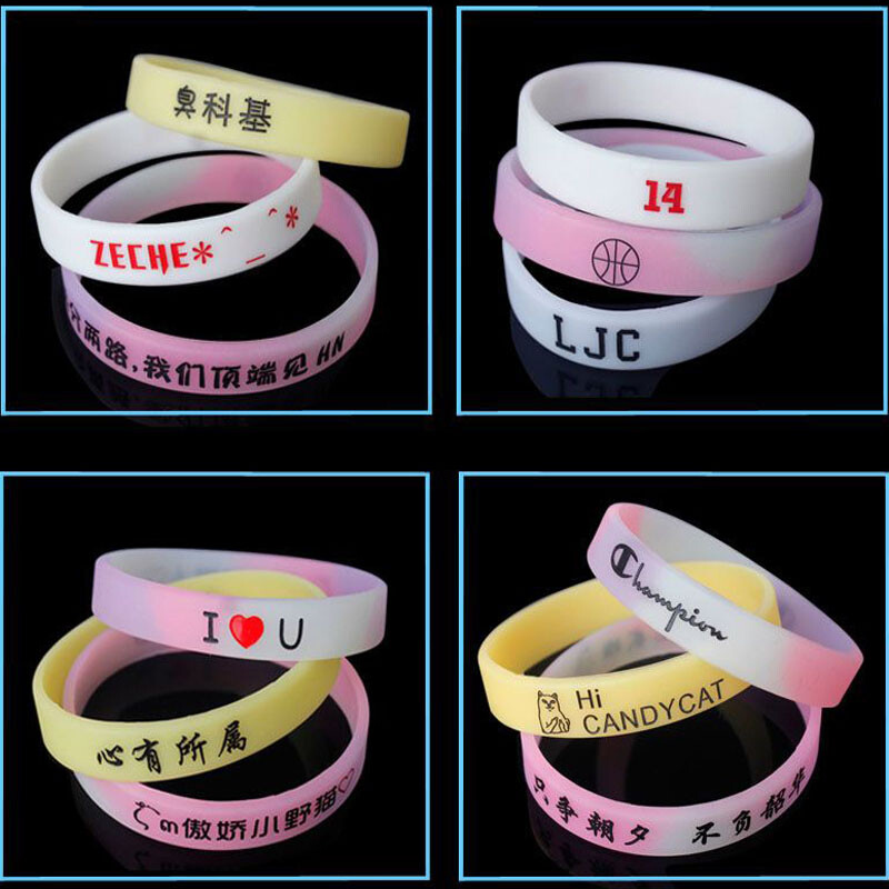 Custom Silicone Wristbands Personalized Name Slogan Glow Bracelets Events Gift
