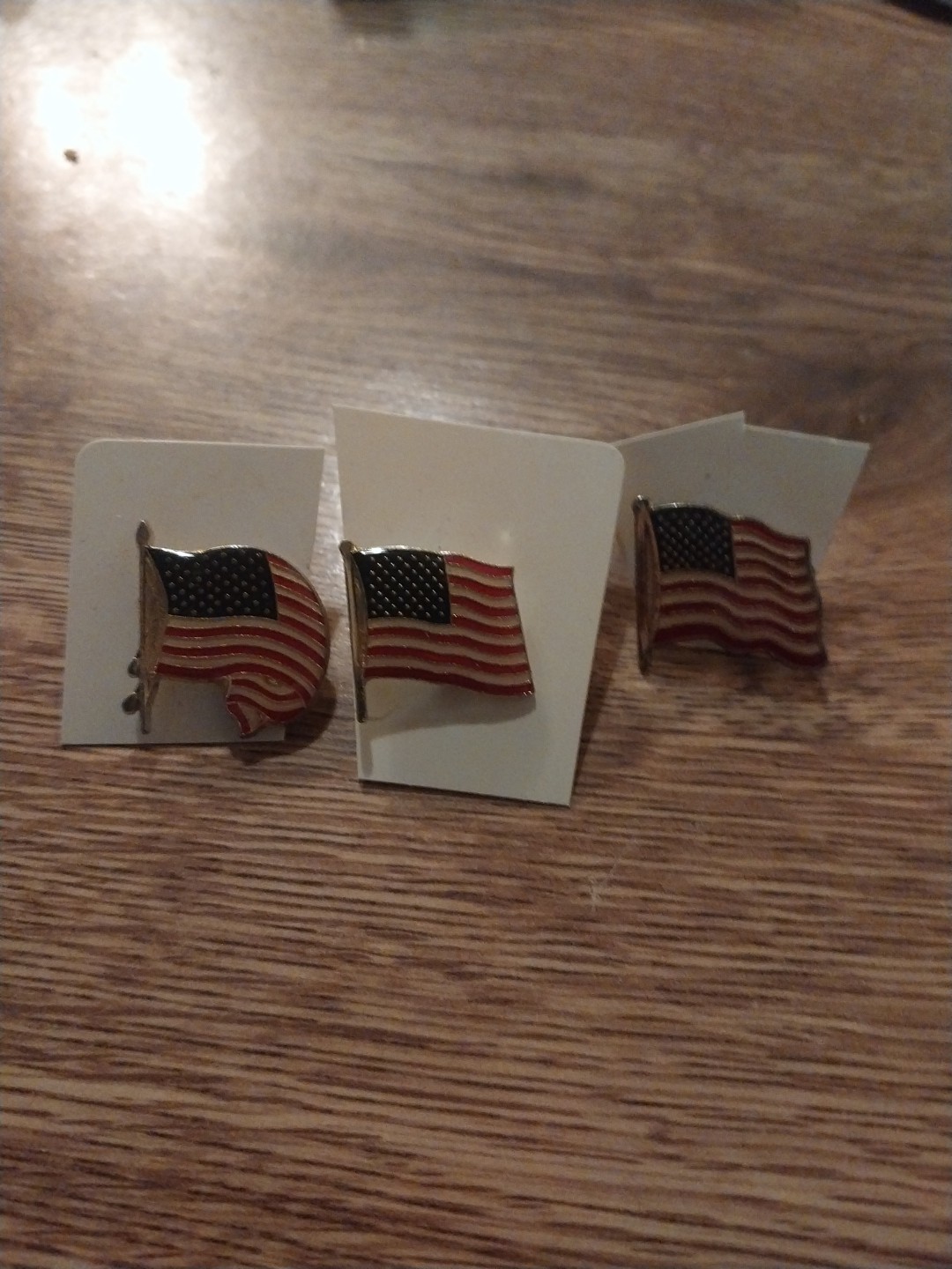 3 AMERICAN FLAG ENAMEL LAPEL HAT PIN USA US United States