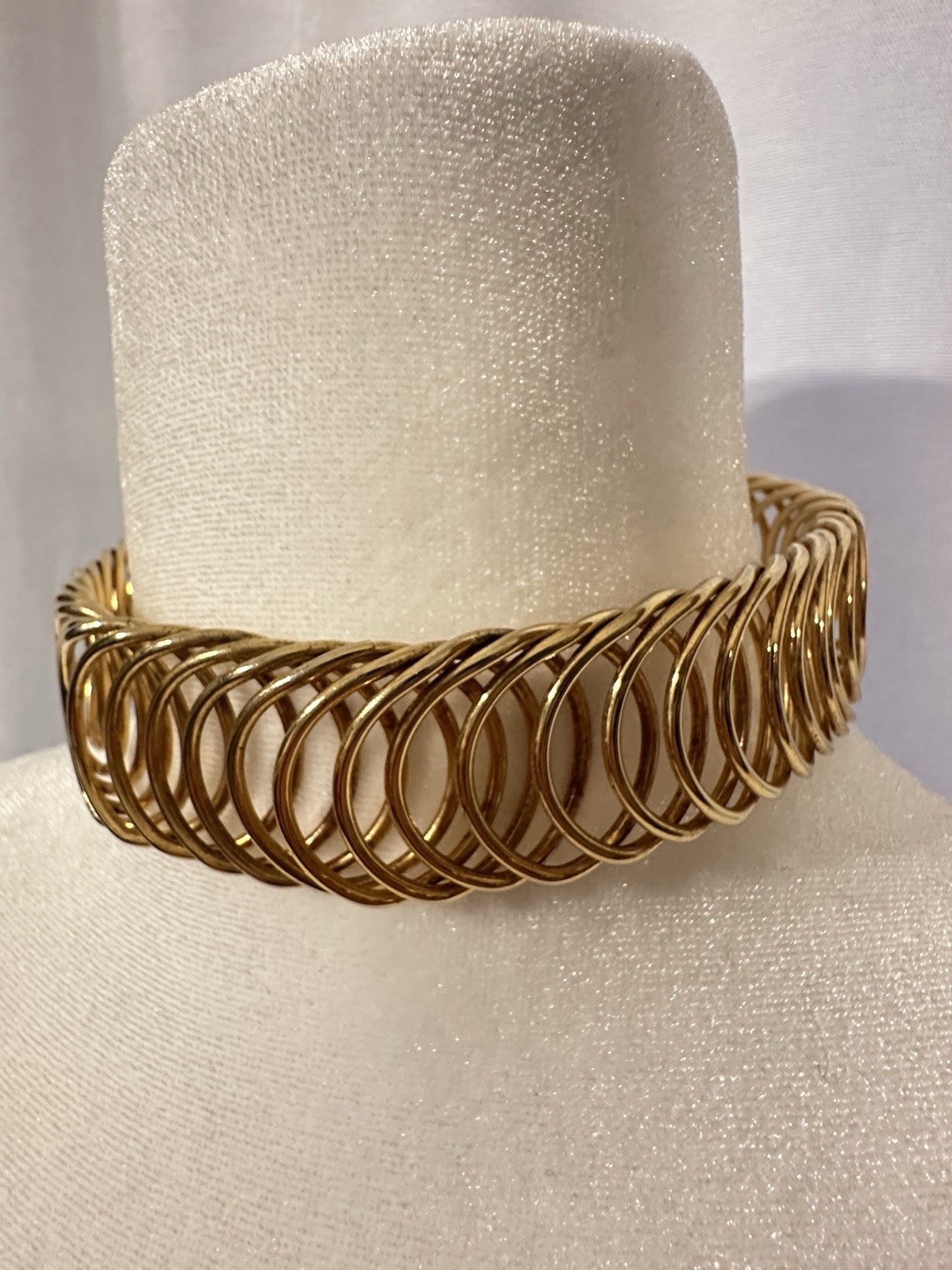 Vintage Gold Tone Loop Choker Necklace Arm Bracelet