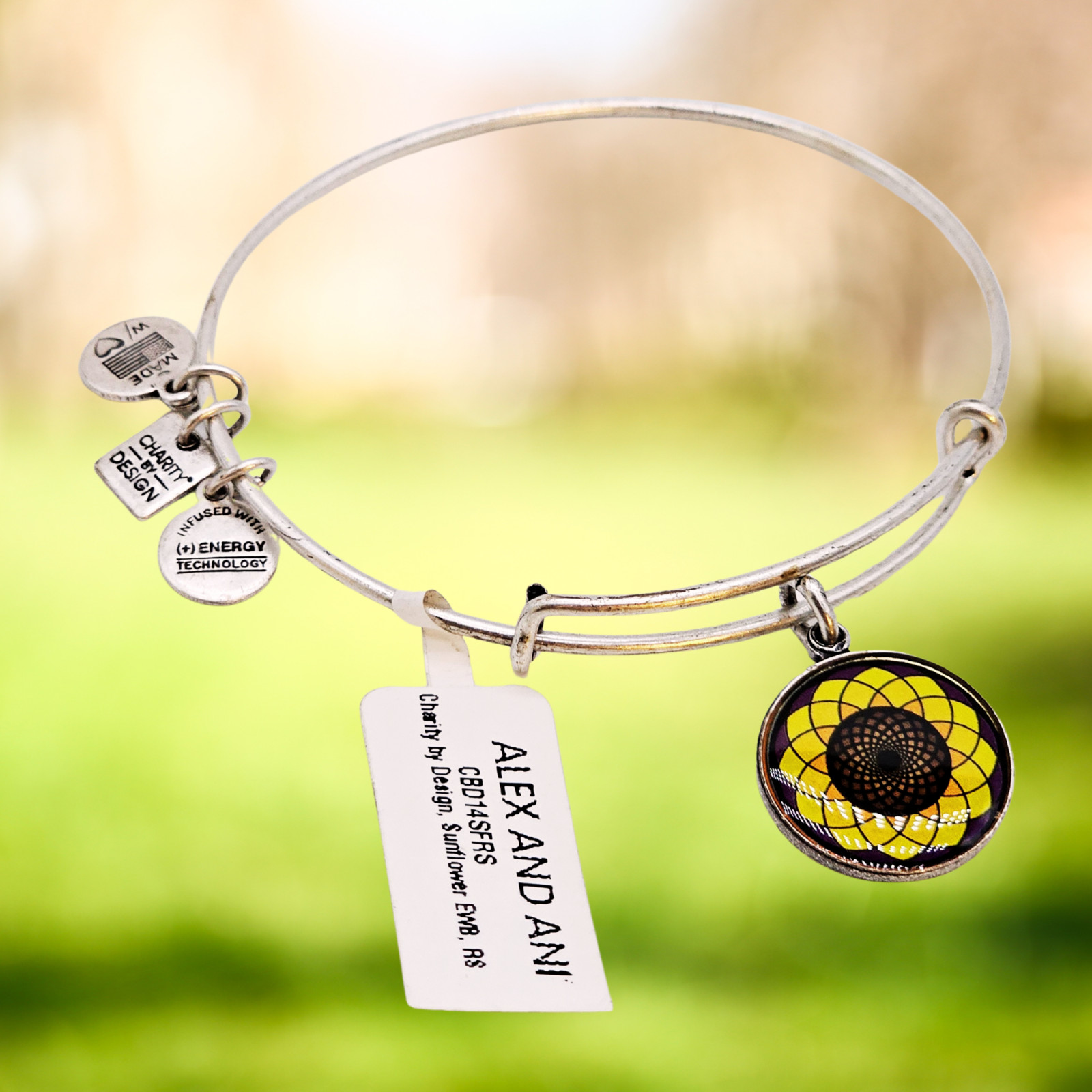 Alex and Ani Charity by Design Sunflower Bracelet – Rafaelian Silver Expandable