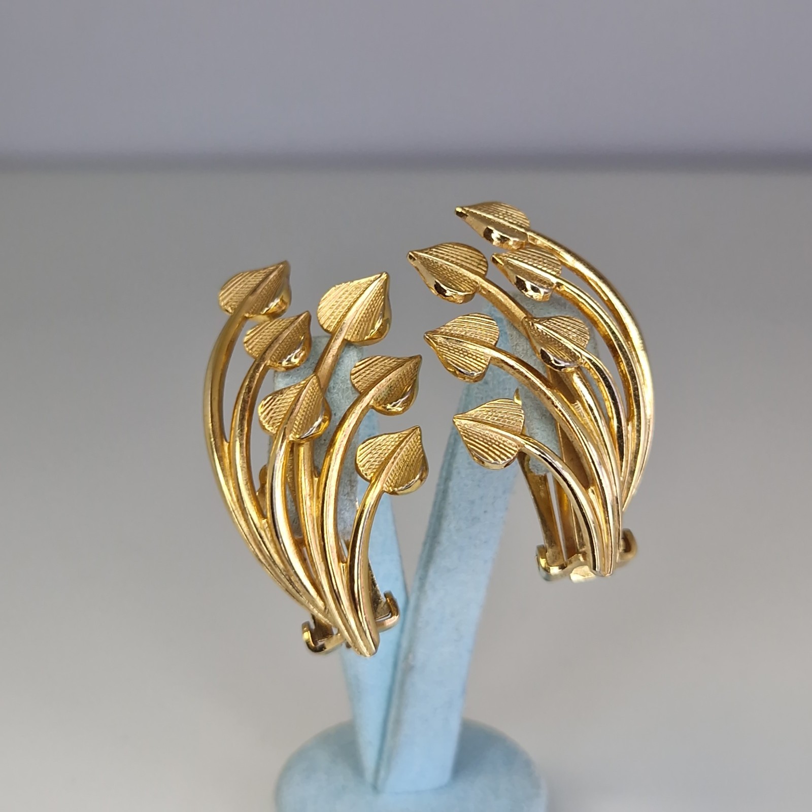 Grosse Earrings Clip On Hearts Gold Plated Designer Vintage Statement 3.5cm