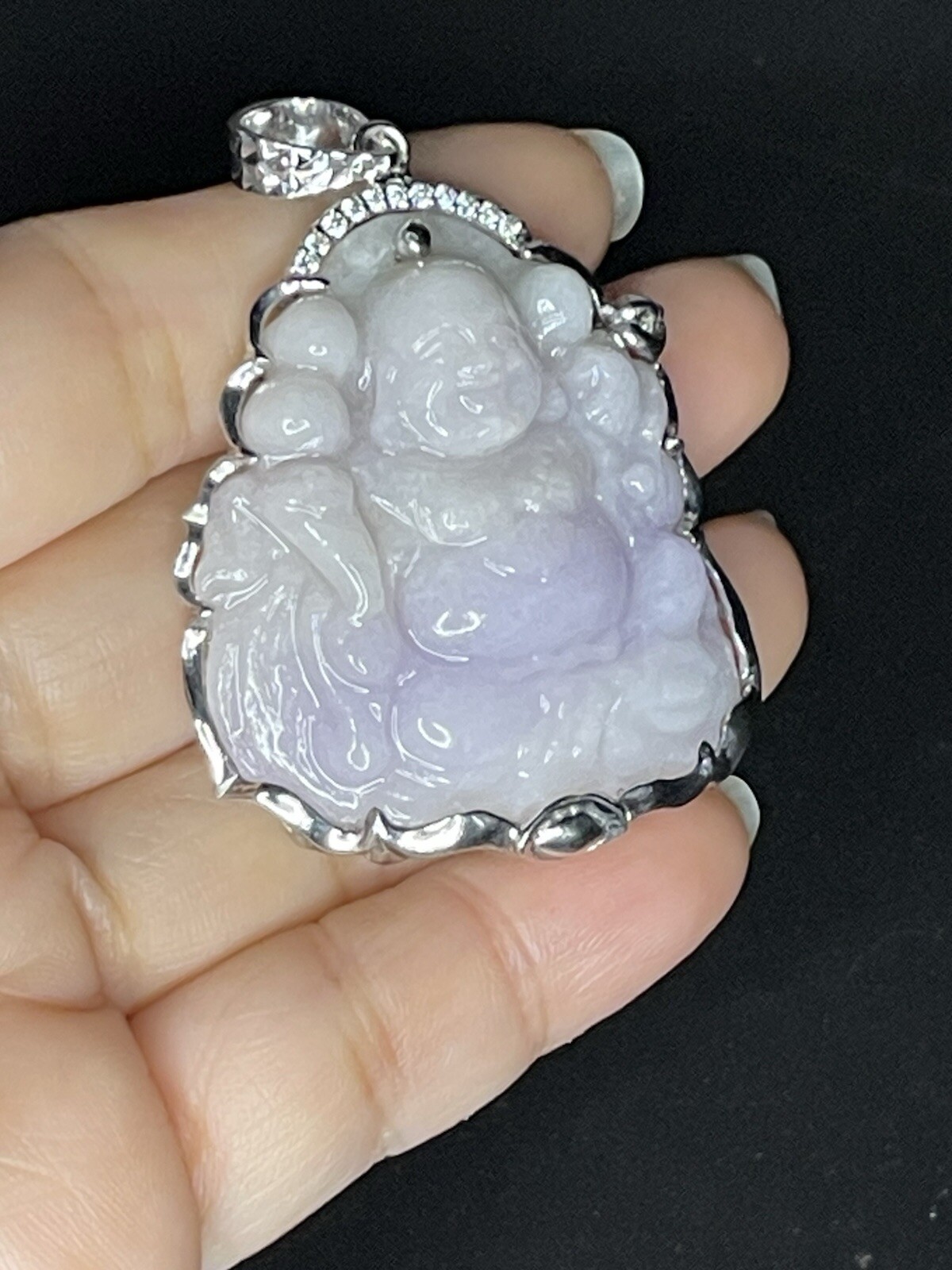 Maitreya Buddha pendant 100% Natural Jade & Natural Color