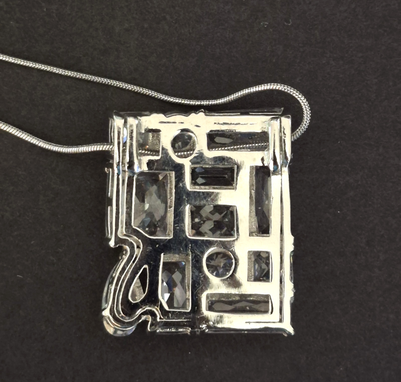 Park Lane Runway Collection Heavy Crystal Glass Square Pendant 1.5” X 1.25”