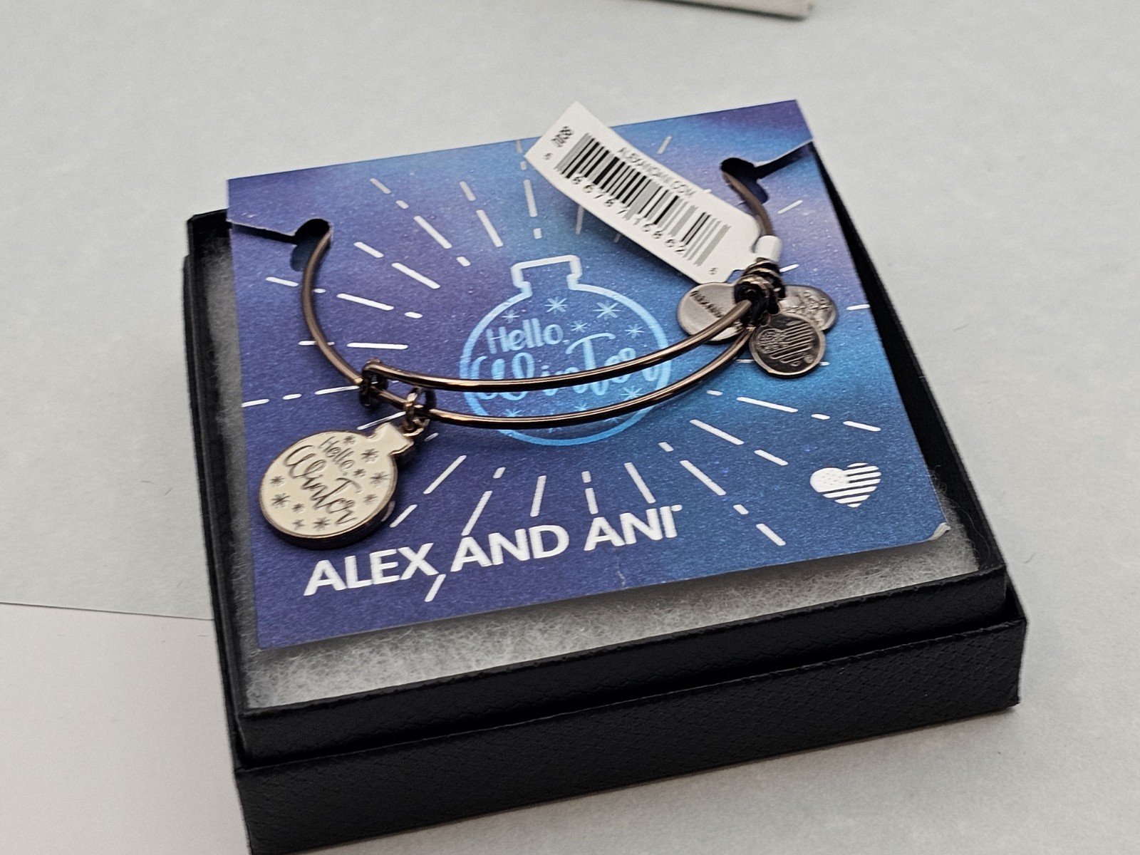 Authentic Alex & Ani Hello Winter Ornament, Metallic Hazel Charm Bracelet ✨️ 🎄
