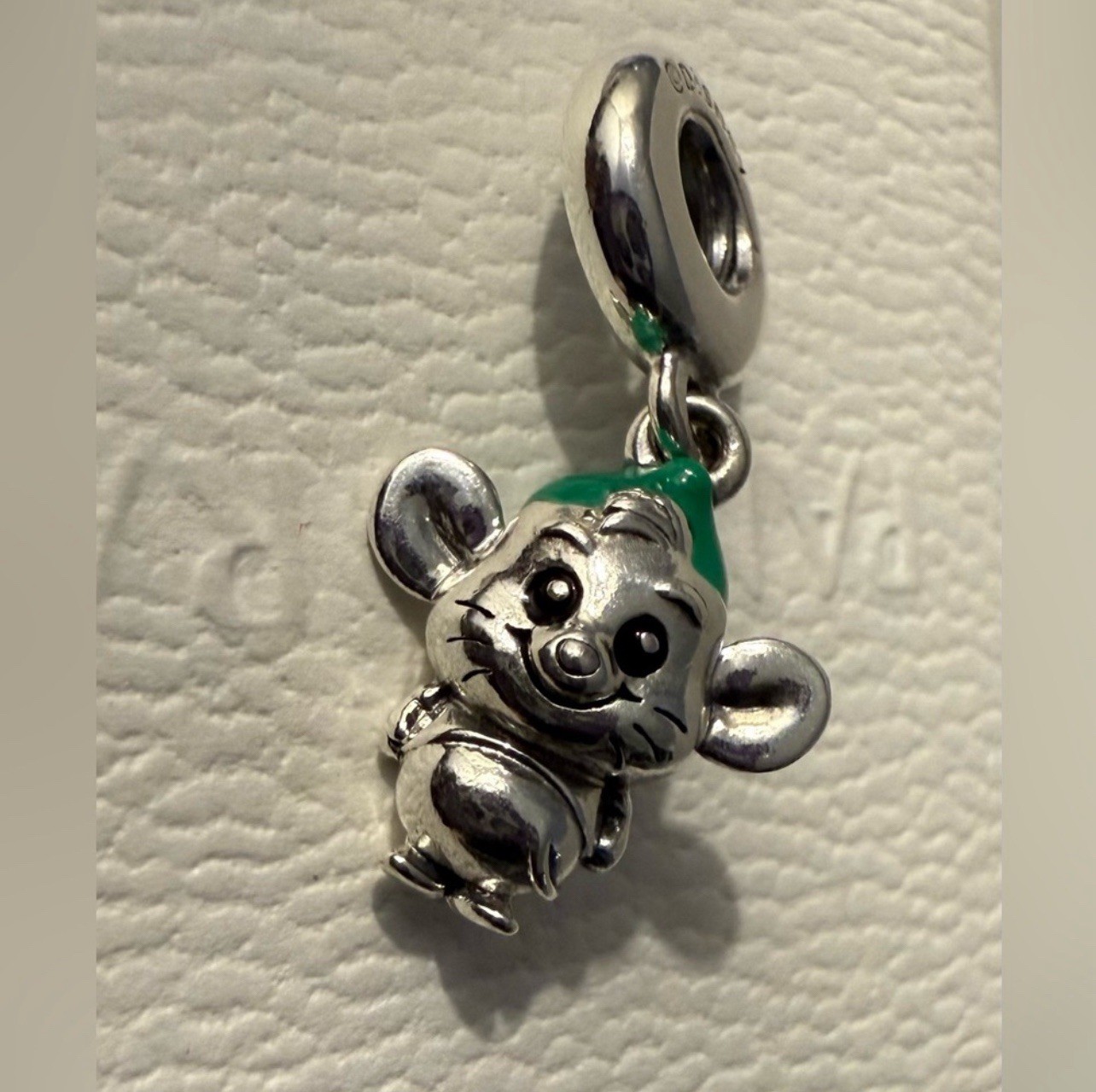 Genuine Pandora S925 Silver Disney Cinderella GUS Mouse Dangle Charm 798849C01