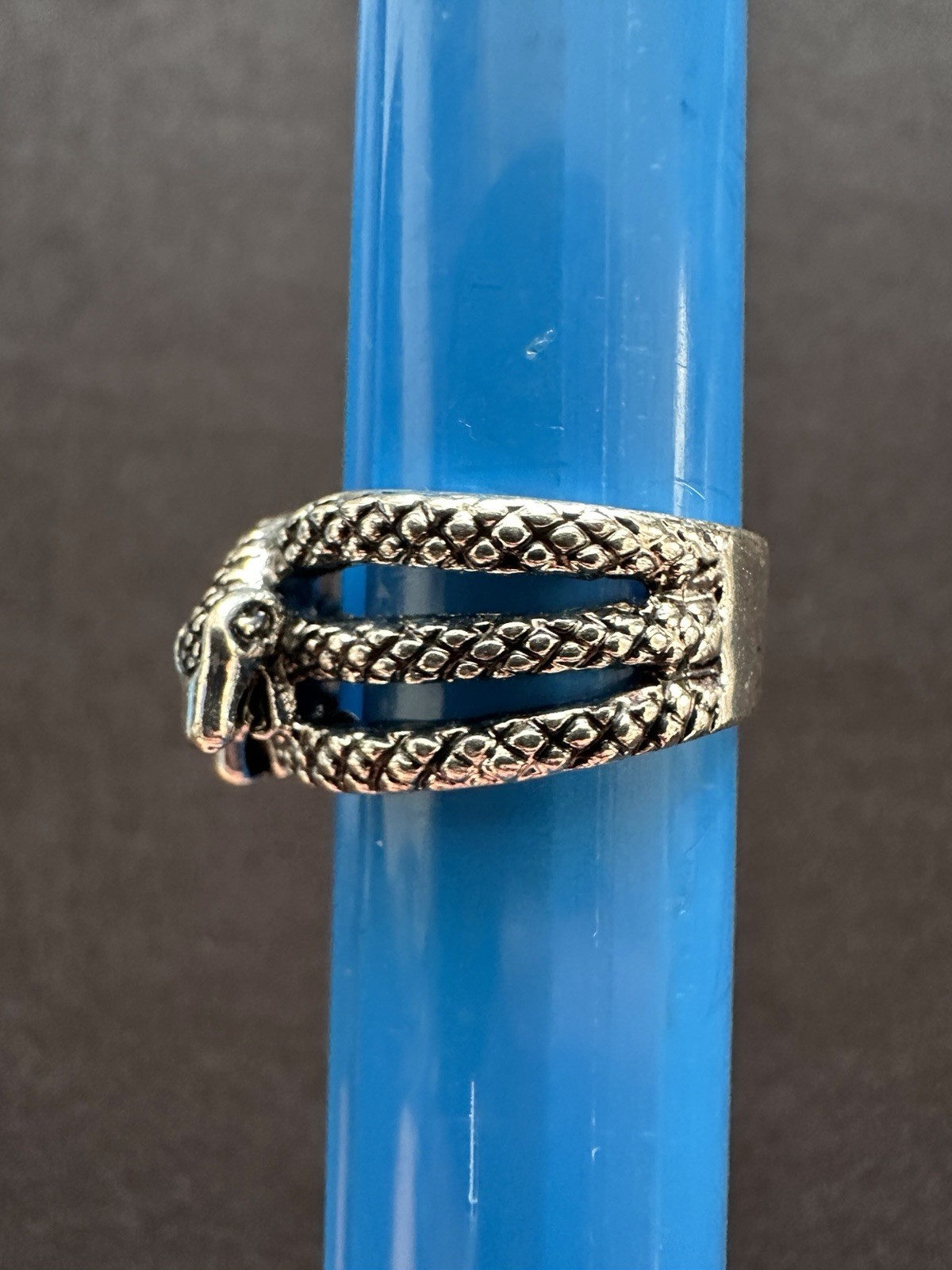 3 Three Snake Gothic Halloween Silver Tone Metal Adjustable Rings Intertwined