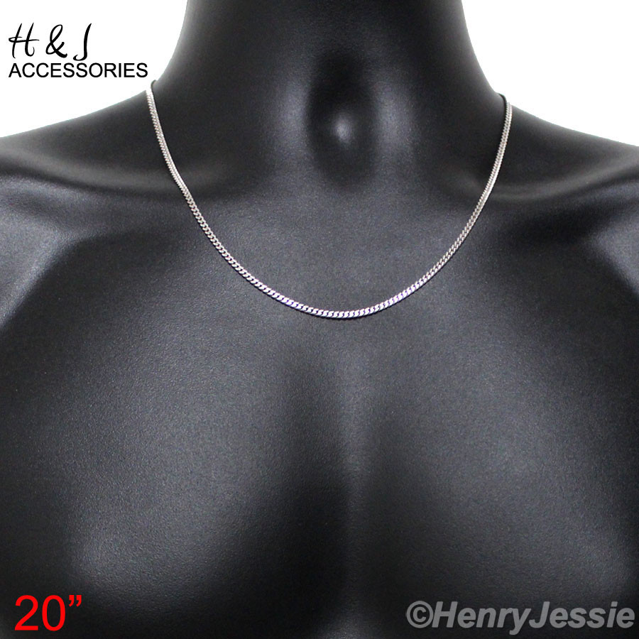 16″-24″MEN WOMEN 925 STERLING SILVER 2MM MIAMI CUBAN CURB CHAIN NECKLACE*ASN14
