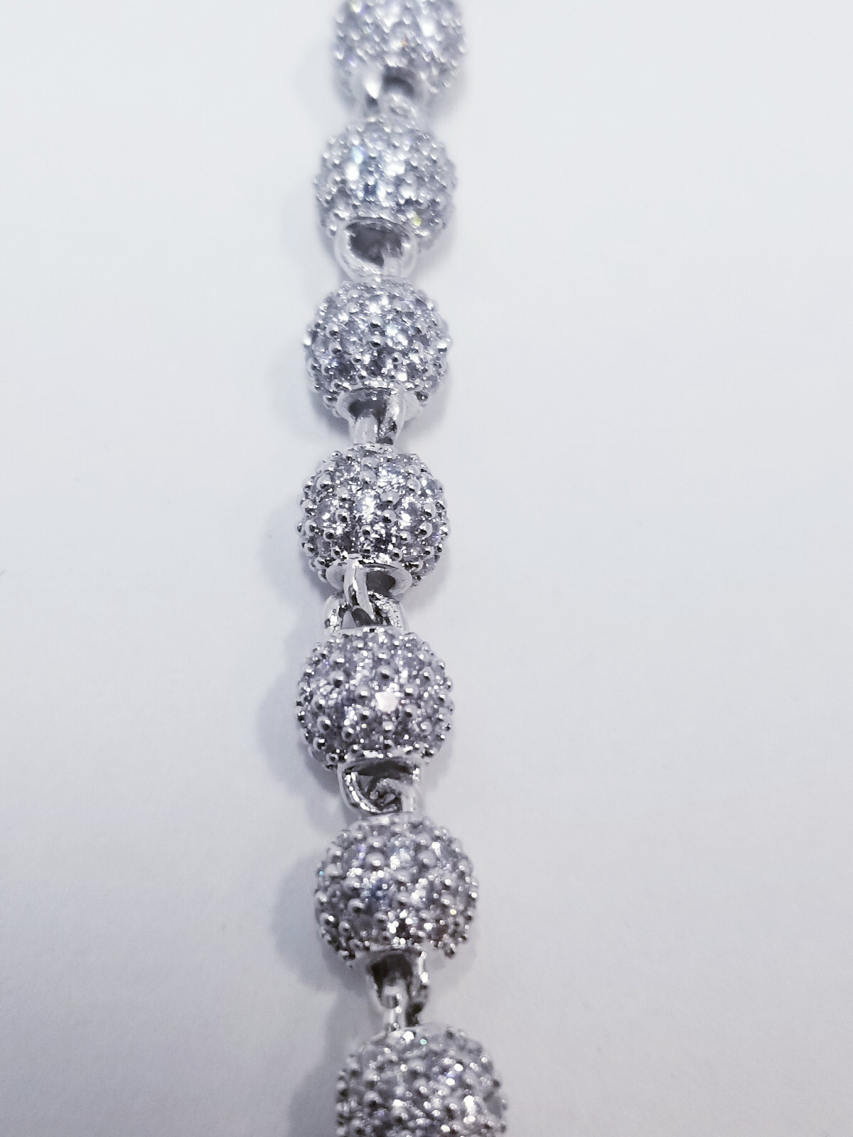 GLD Shop Ball Necklace in White Gold Plated- 4mm