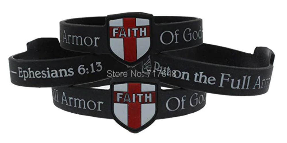 Armor of God Inspiration Rubber Christian Religious Prayer Ephesians 6 Bracelet