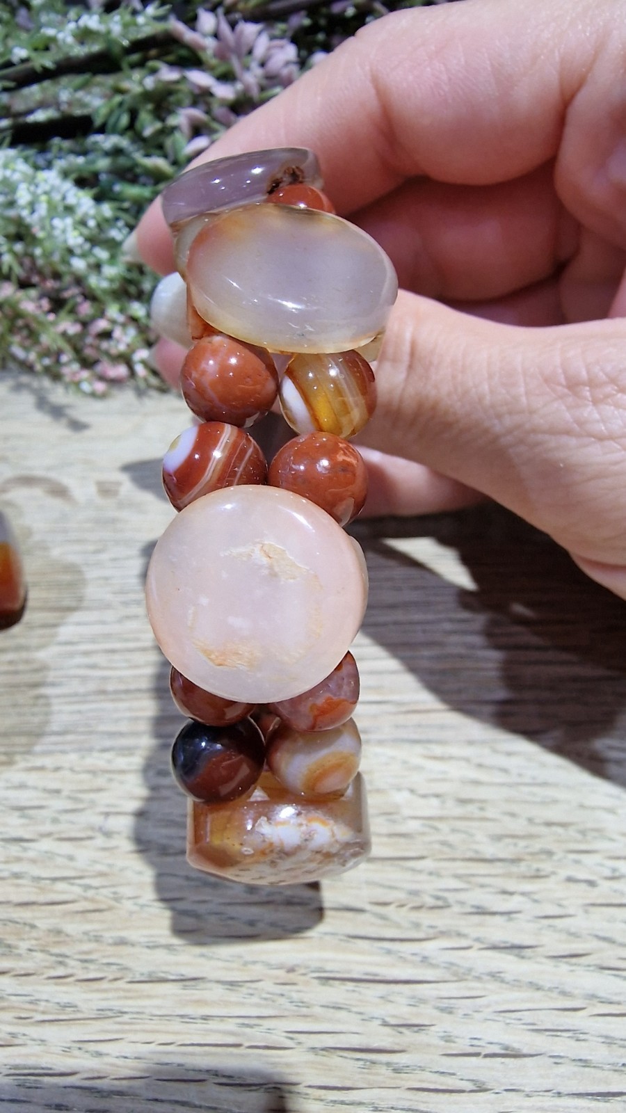Carnelian Agate Crystal Soft Bangle Bracelet 18mm Elasticated