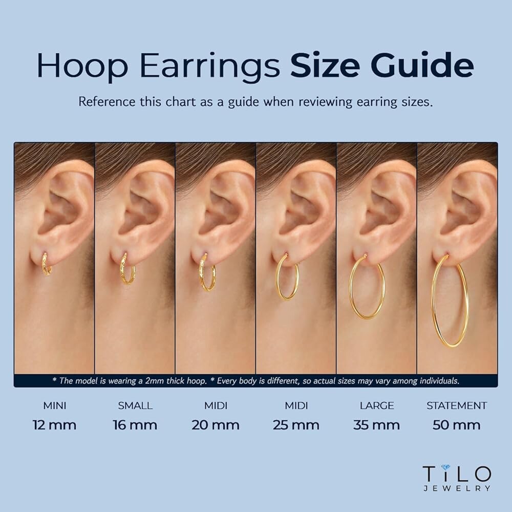 Stainless Steel 12 Gauge Huggie Hoop Earrings Unisex Women Men 13mm – 25mm E10