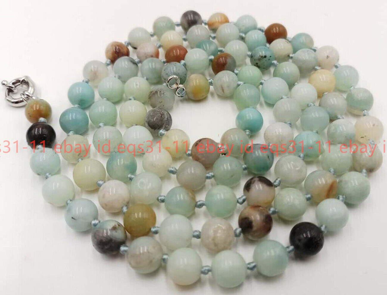 6/8/10mm Natural Multicolor Amazonite Round Gemstone Beads Necklace 18-36”