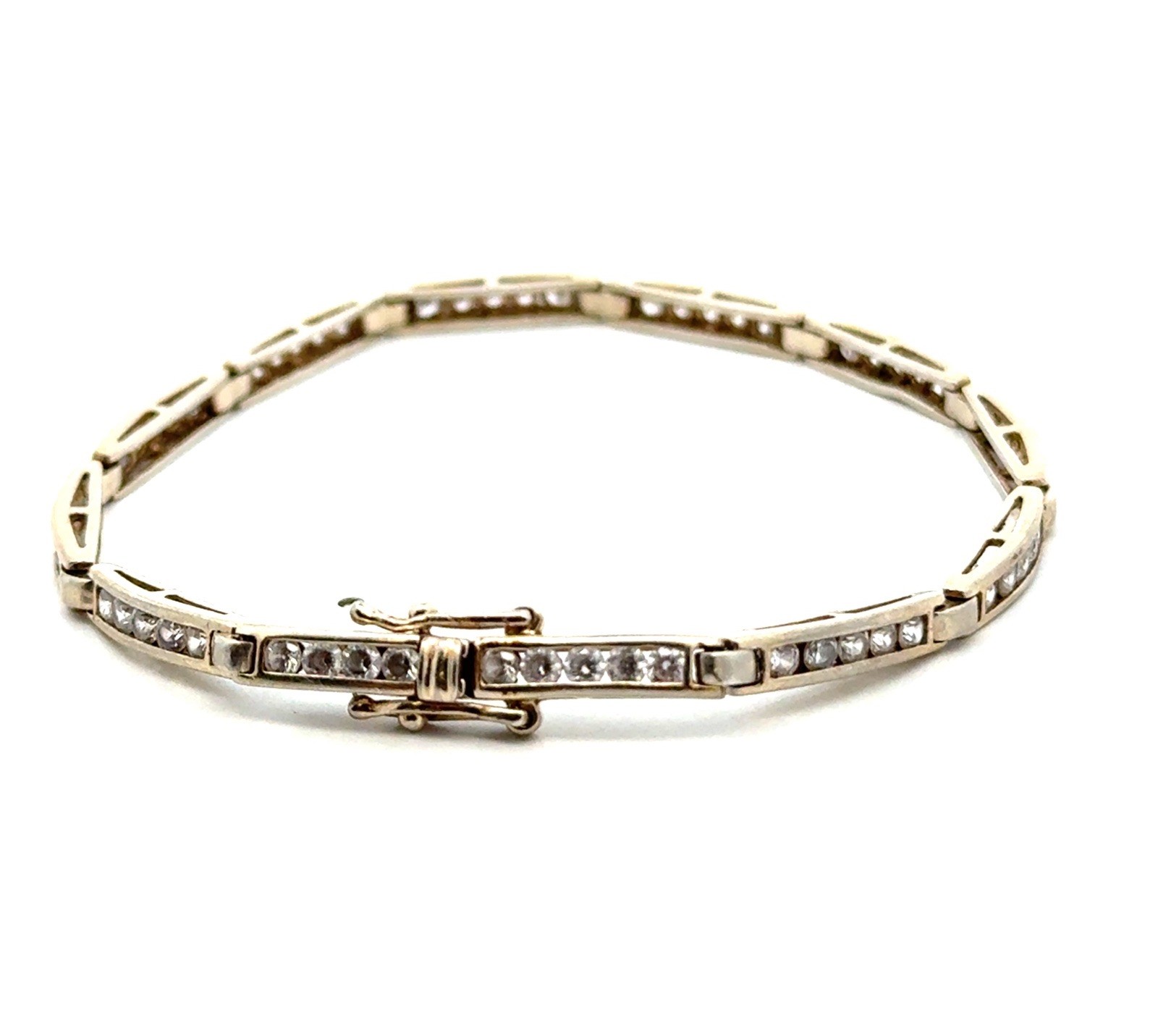 7.5” 3.3mm .925 Sterling Silver CZ Tennis Bracelet, Korea, 8.3g