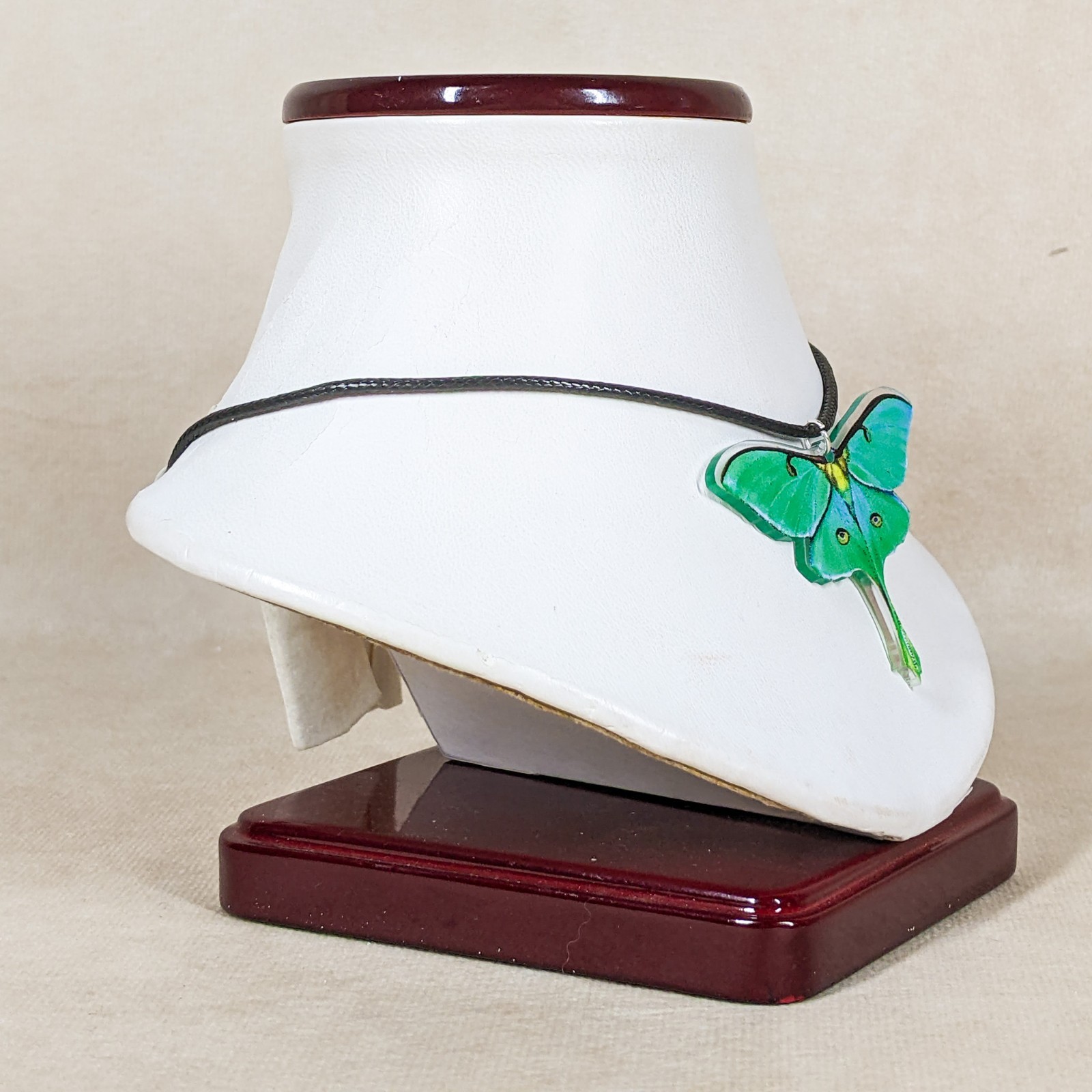 Luna Moth Black Cord Necklace acrylic Curiosity Jewelry butterfly fashion gift