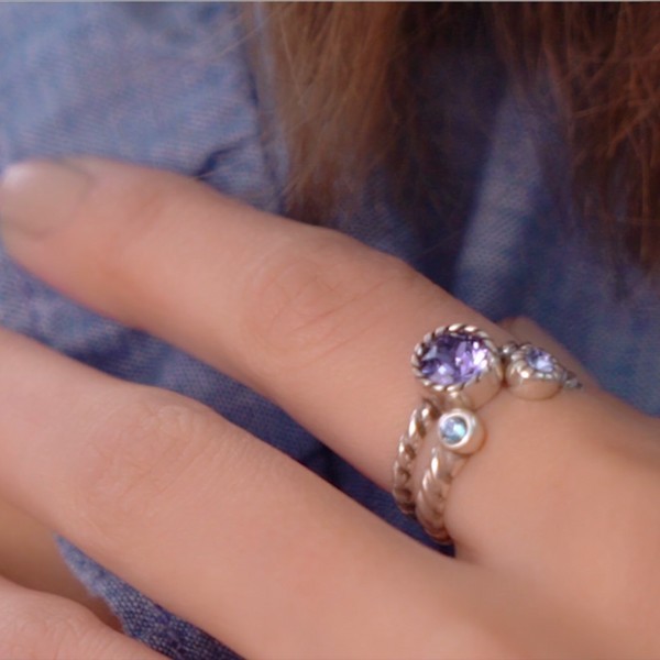 Brighton Halo Silver Plated Wrap Cocktail Rings – Size 7 (one is adjustable)