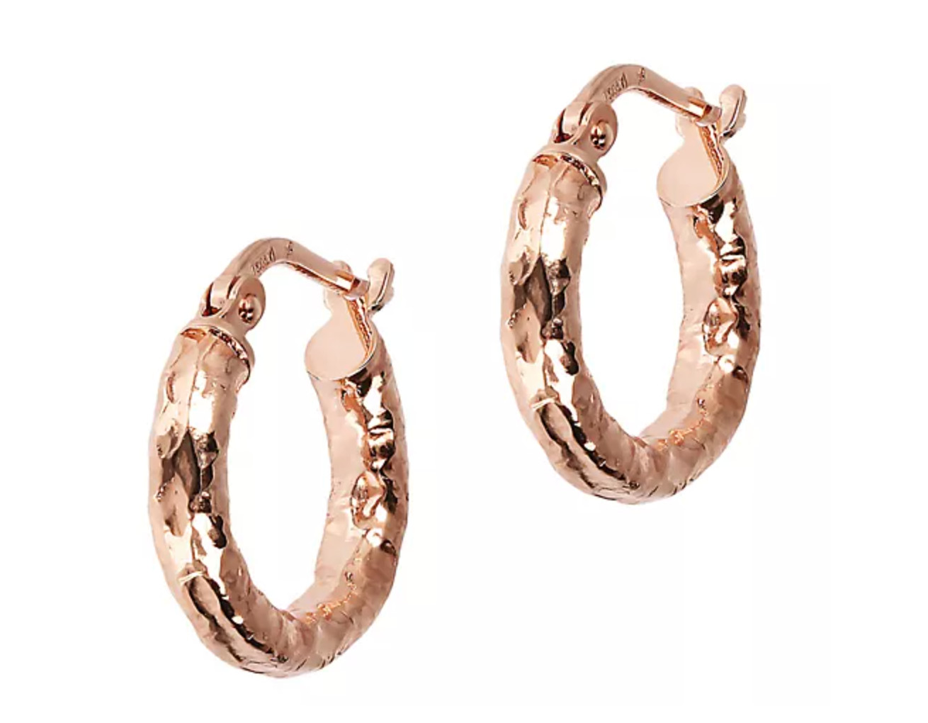 Bronzo Italia 1/2″ Hammered Round H oop Earring
