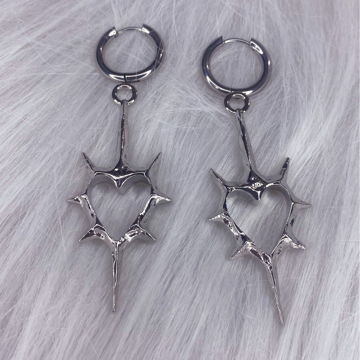 1pr Stainless Steel Hinged Clicker Hoop Earrings Hinged Segment Ring Ear Rings