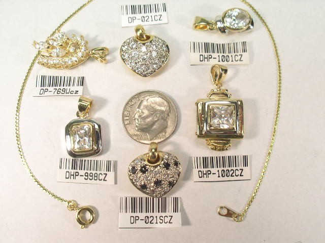 #** 20 Pc’s @$1.70 Each= $34 PENDANTS WITH SWAROVSLI CZ’S LOT 021-130
