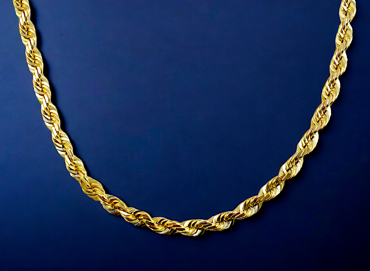 14K Yellow Gold Solid Rope Chain Necklace Diamond Cut Real Gold 1mm-12mm 16″-30″