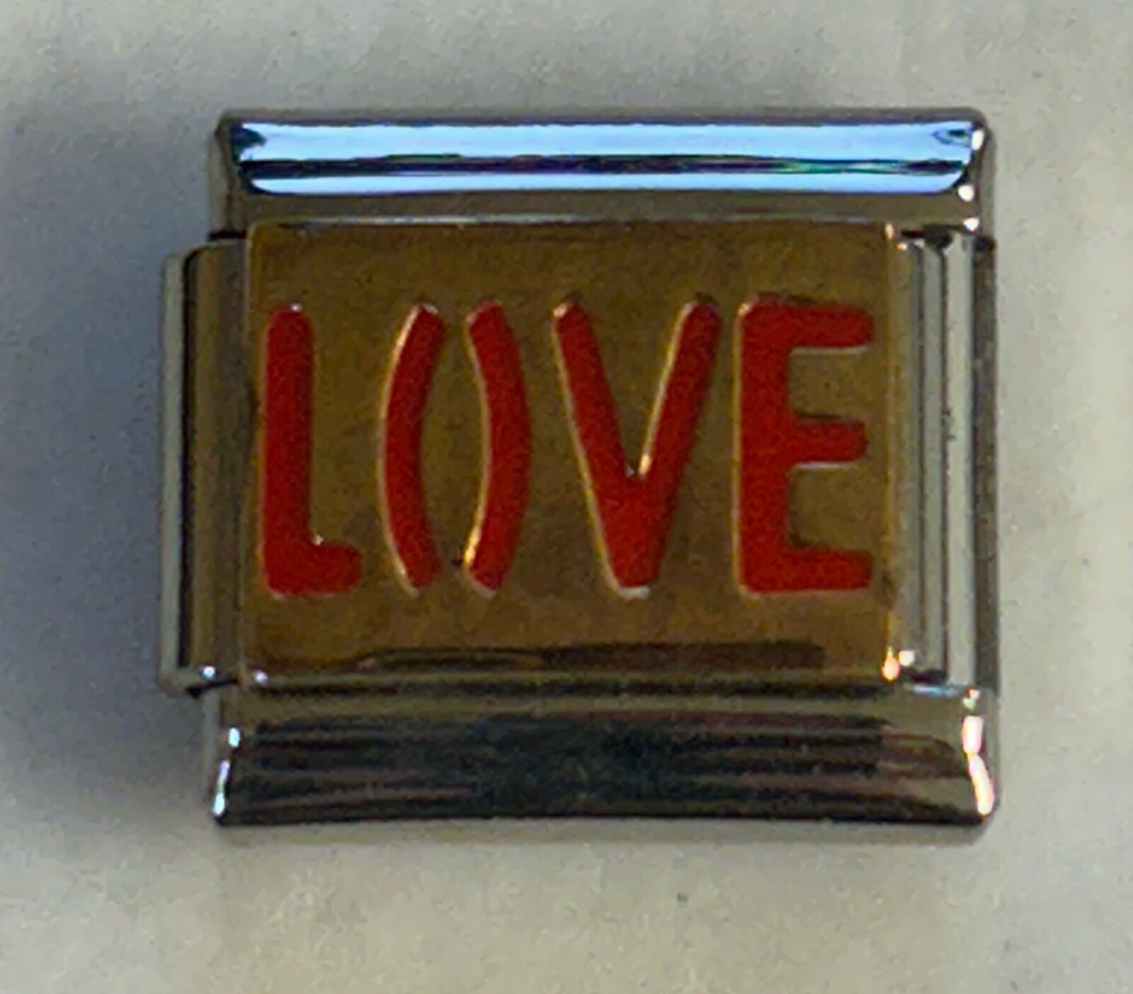 LOVE ITALIAN CHARM BRACELET LINK 9MM STAINLESS STEEL