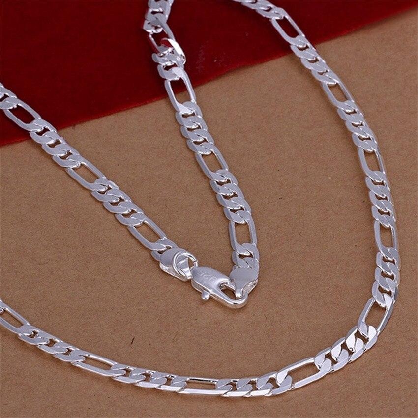 Collar Cadena De Plata 925 Para Mujeres Hombres De Alta Calidad De Moda Regalo