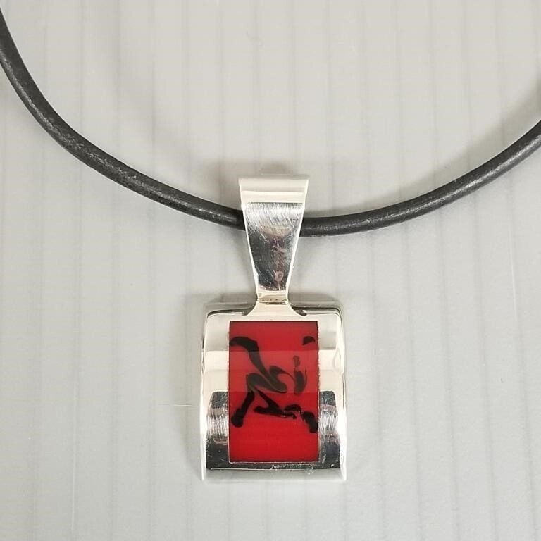 Silpada Sterling Silver Red and Black Pendant And Pierced Earrings Sets Retired