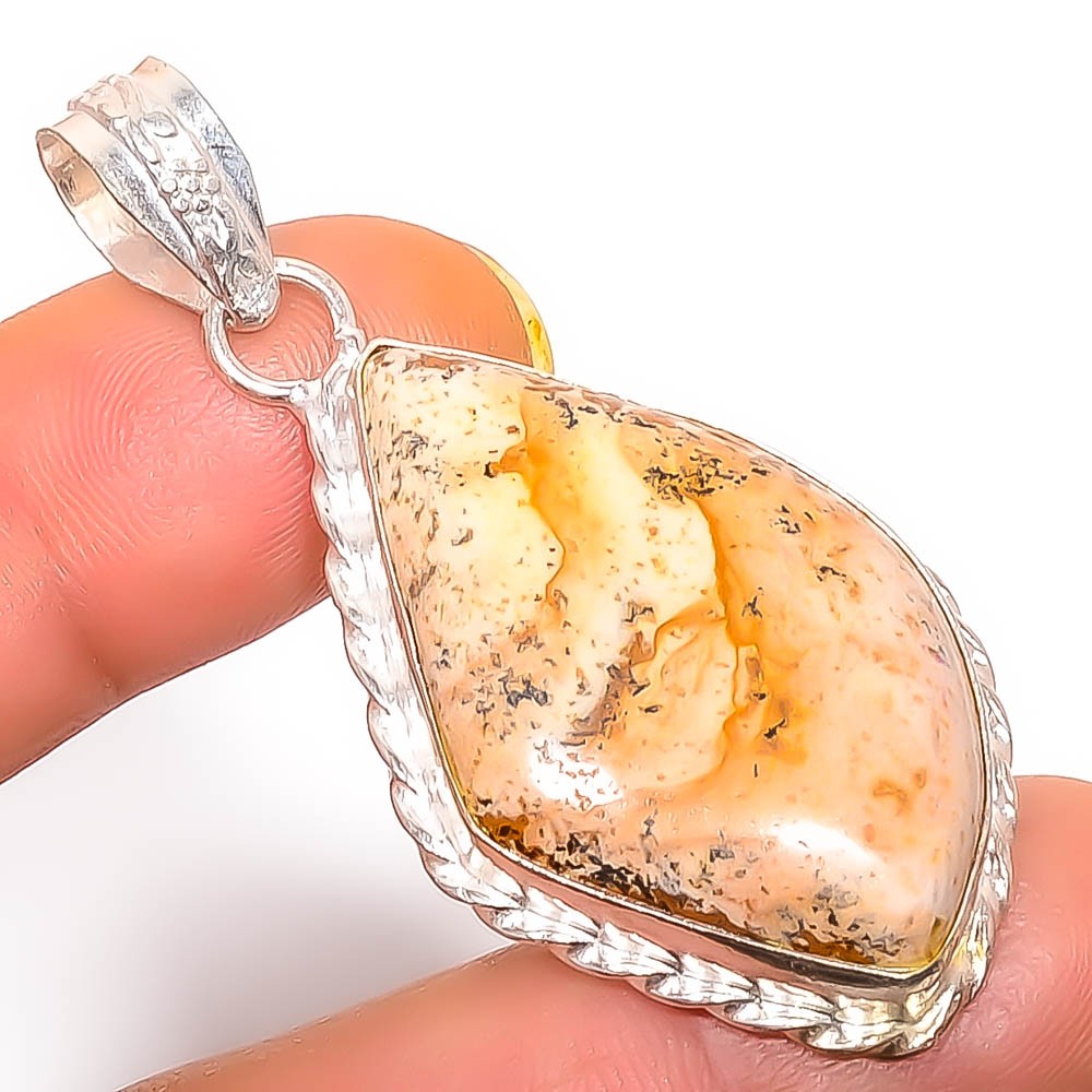 Picture Jasper- Oregon Handmade Silver Plated Pendant 2.15″ P40