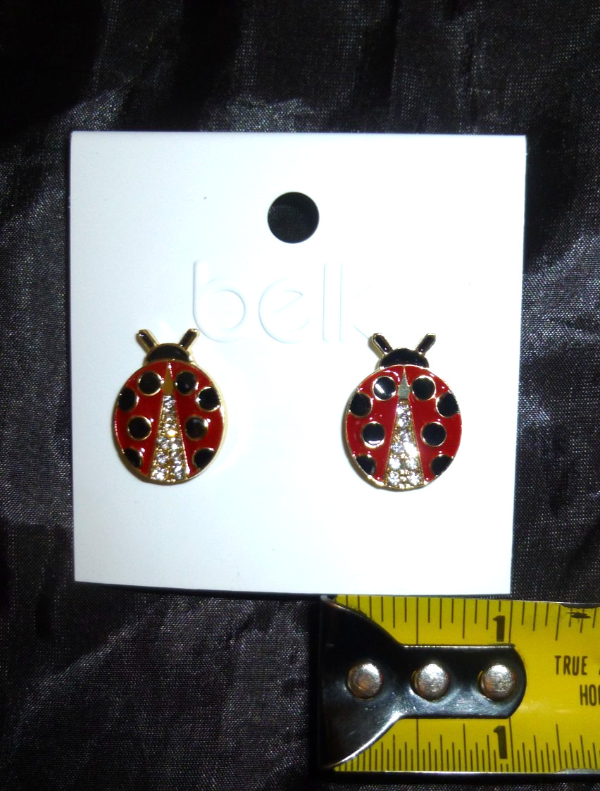 SPRING GARDEN RAIN LADYBUG STUDS EARRINGS