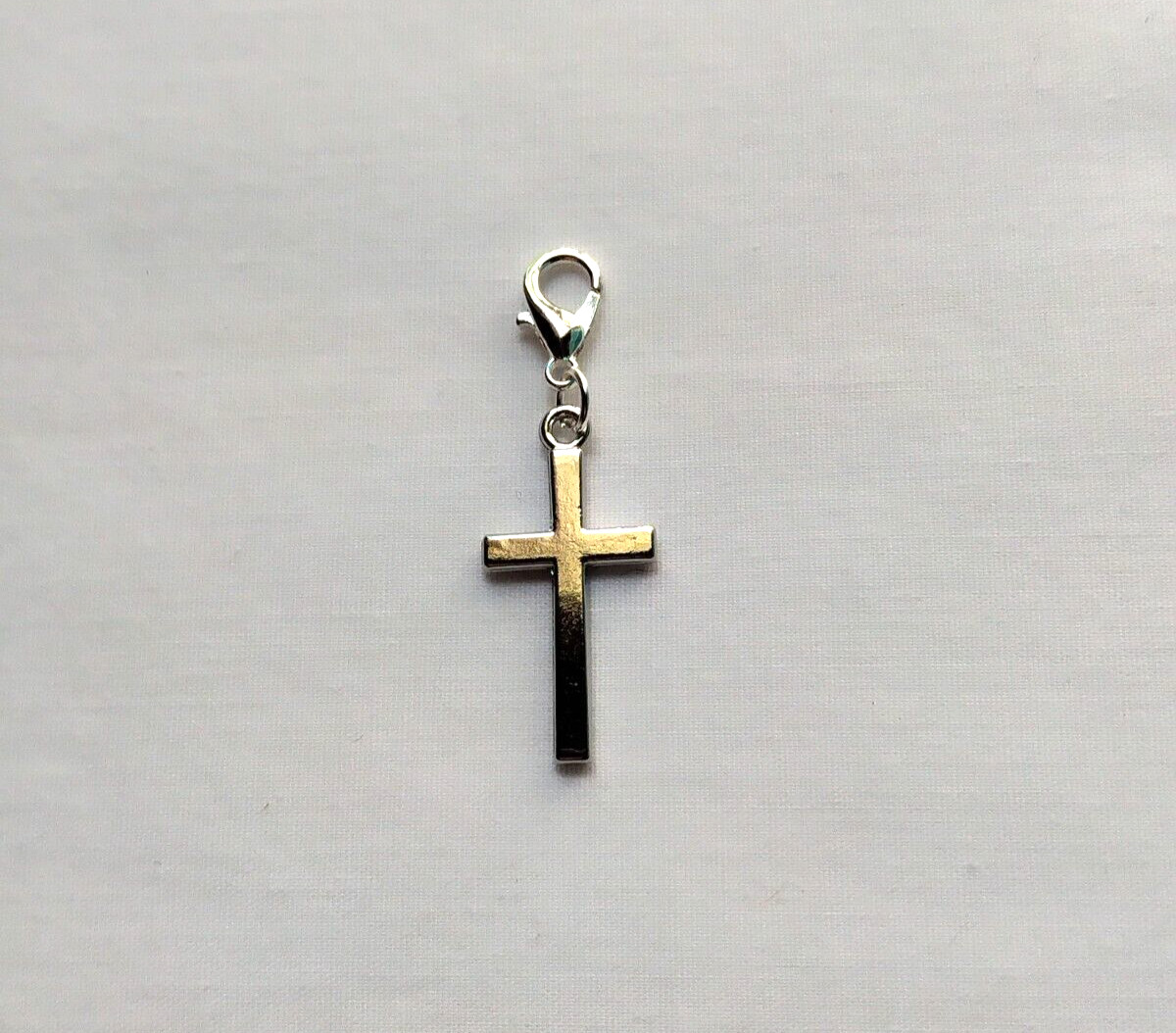 Clip on Cross Dangle Charm for Necklace Book Bag Zipper Pull Key Ring Chain Fob