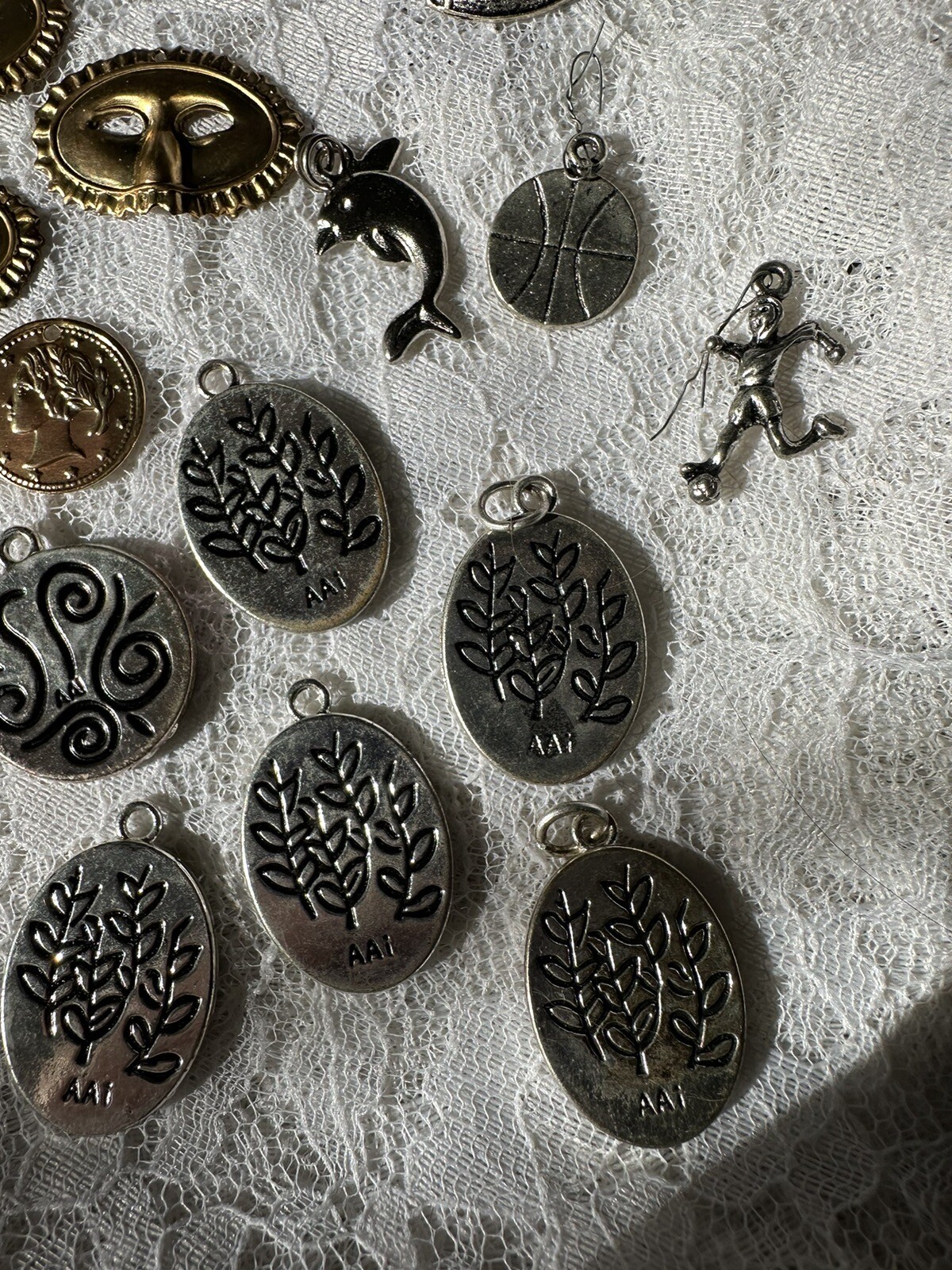Huge Lot Of Charms King Tut Masks Sports Hearts Unicorn Tennis Scissors Coins