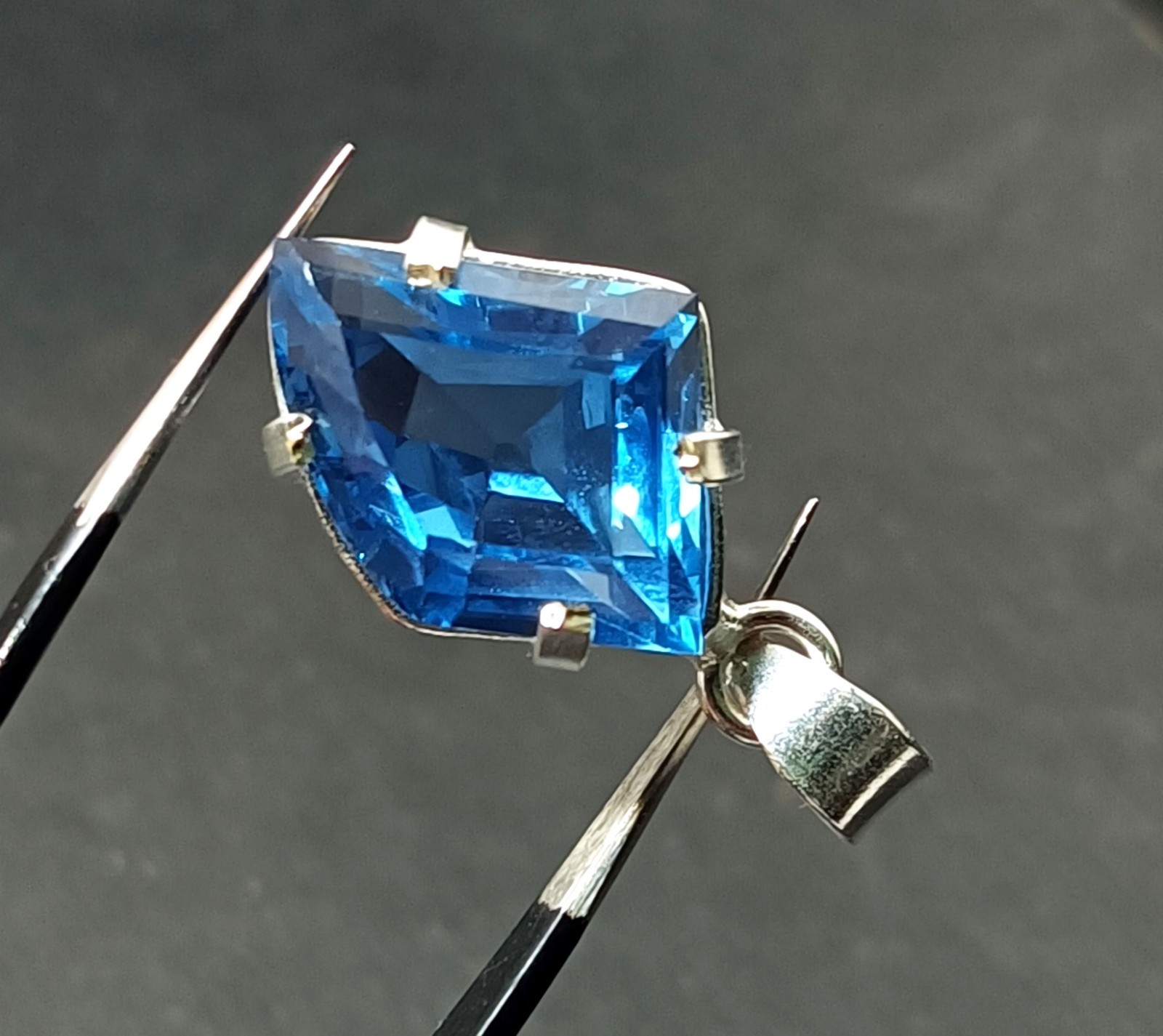 31.65 Ct Certified Natural Fancy Blue Sapphire Gemstone Pendant 925 Sterling Gem