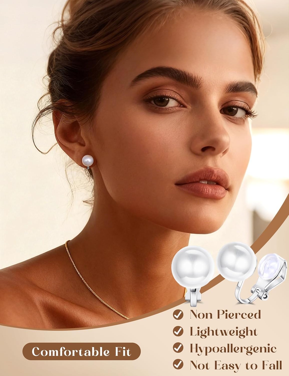 THUNARAZ 12 Pairs Clip on Earrings for Women CZ Pearl Non Piercing Set | Comfort
