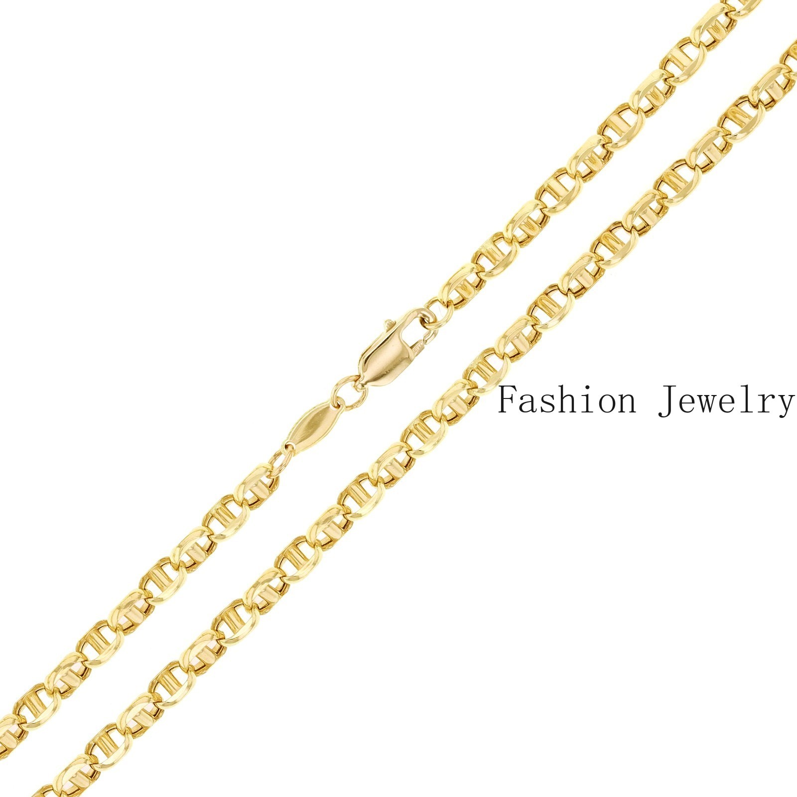 Italian 14k Yellow Gold Anchor Mariner Link Chain Necklace 22″ 3.8mm 8.9 grams