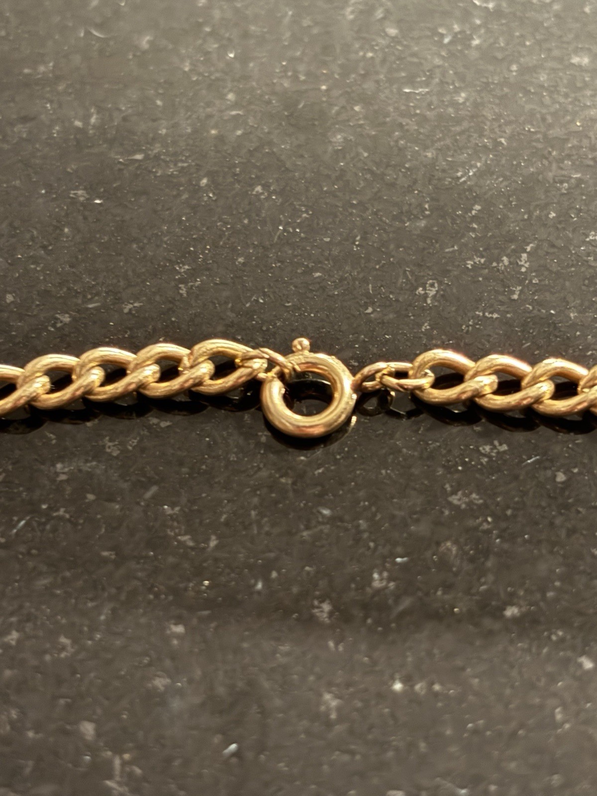 Gold Filled Curb Link Cuban Chain Necklace 20in Metal Spring Ring Clasp No Stone