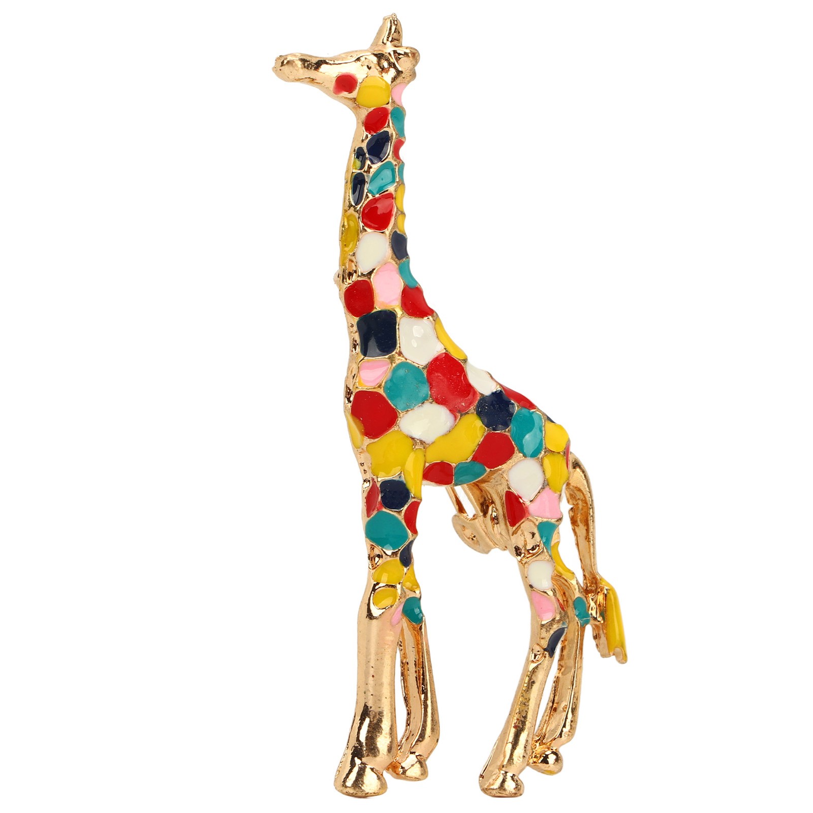4Pcs Cartoon Giraffe Brooch Exquisite Colorful Elegant Aluminum Alloy Fashion