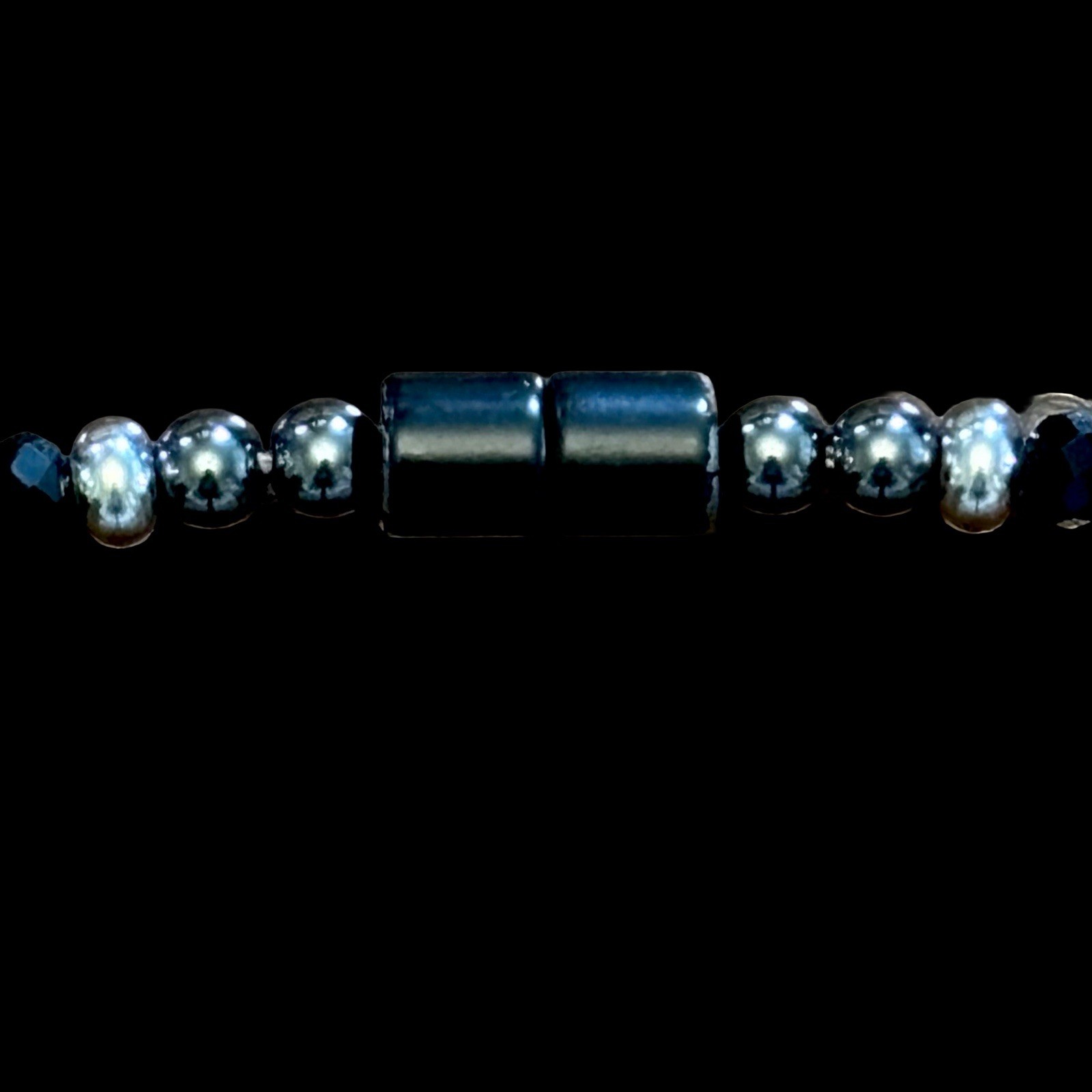 Artisan Tribal Ghungroo Statement Necklace Silver Plated Copper Hematite