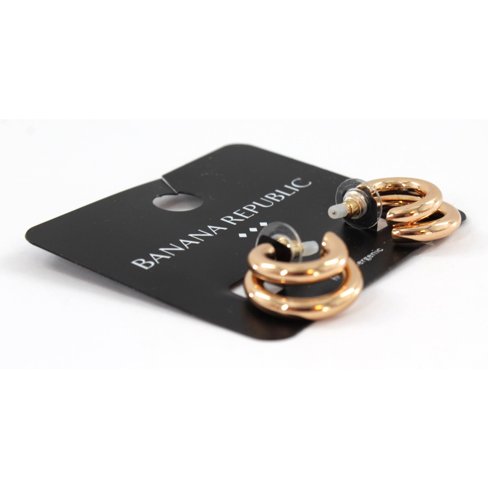 Banana Republic Gold Tone Semi Hoop Earrings #BRE-KL51