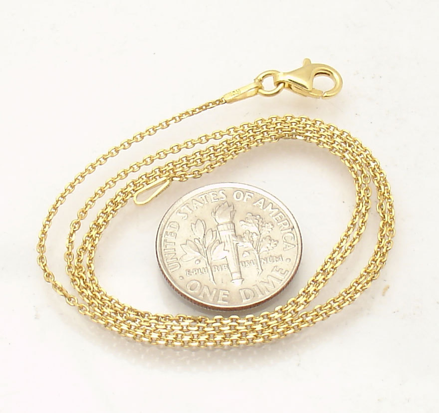 Technibond Cable Link Chain Necklace 14K Yellow Gold Plated 925 Sterling Silver