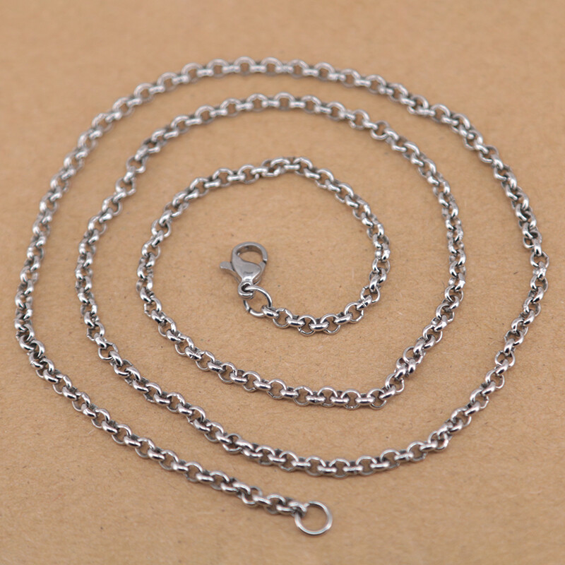 Stainless Steel 60 cm(23.62 Inch)2.5mm Ball Tiny Rolo Neck Chain Necklace