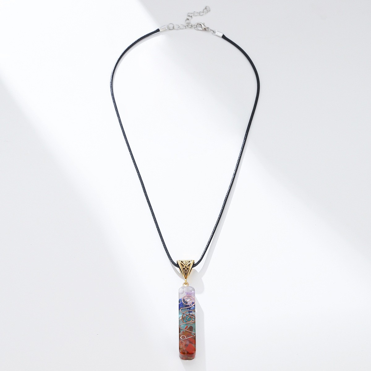 7 Chakra Healing Relief Natural Stone Reiki Pendant Necklace Unisex Crystal
