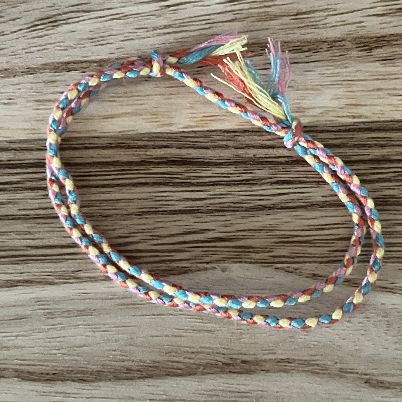 NEW BOHO BRAIDED THREAD FRIENDSHIP BRACELET ADJUSTABLE PINK TEAL ORANGE YELLOW