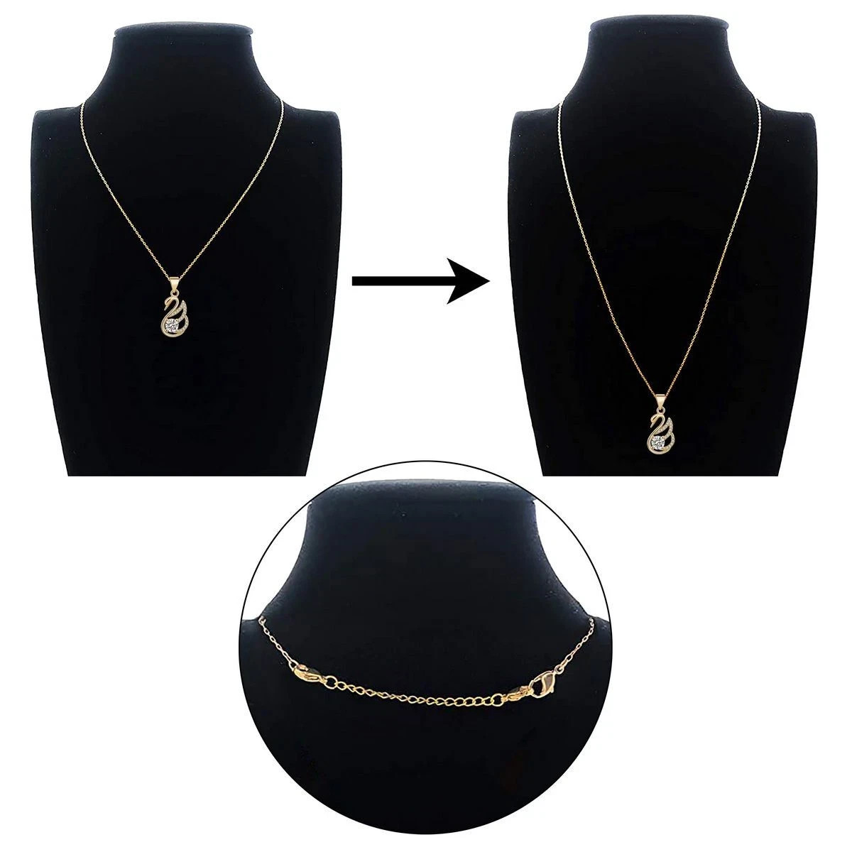 12pcs Stainless Steel Necklace Bracelet Extender Chain Extenders Silver/Gold