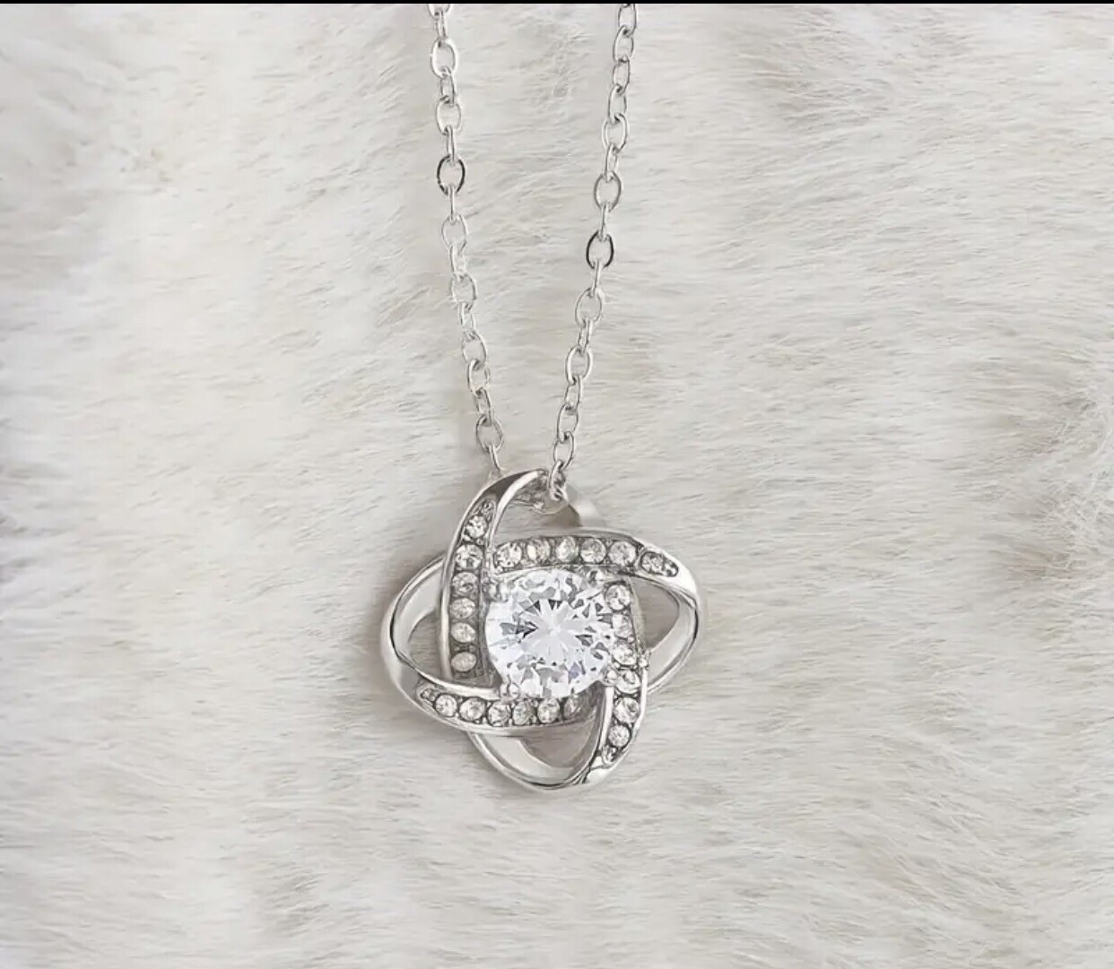925 Sterling Silver Infinity Love Knot Pendant Necklace 18″ for Women Gift Box