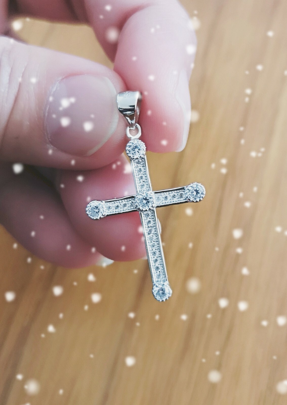 1Ct Diamond Cross Pendant Womens Mens Necklace Solid Silver 14K White Gold over