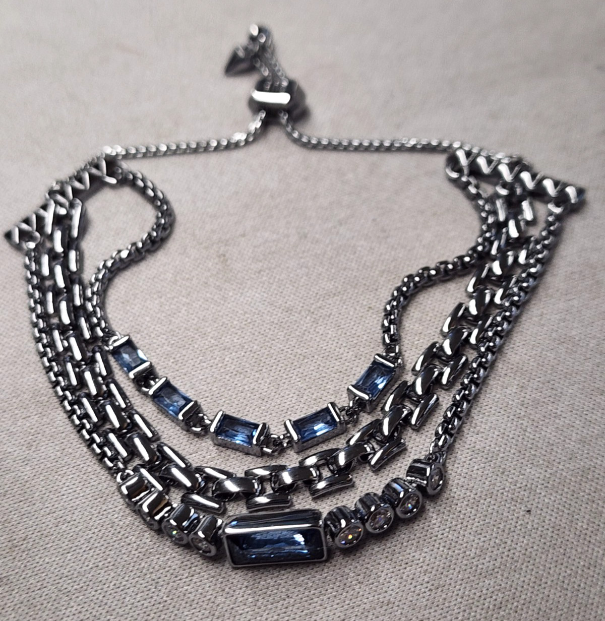 Bomb Party Cubic Zirconia Hematite Plated Adjustble Bracelet 10″