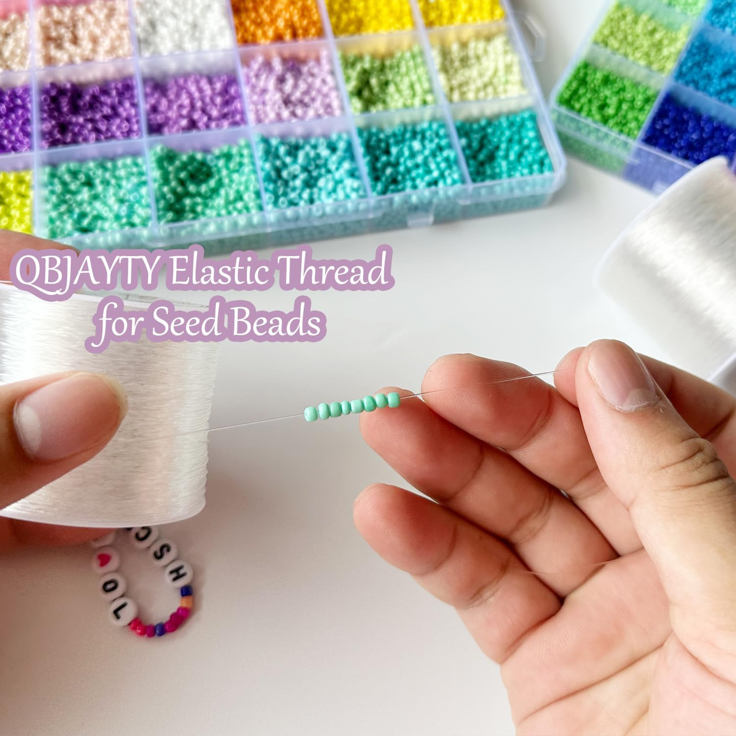 0.5Mm Stretchy Bracelet String, Clear Elastic Bracelet String for Bracelets Mak